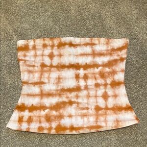 Tiger Mist Orange and White Tube Top